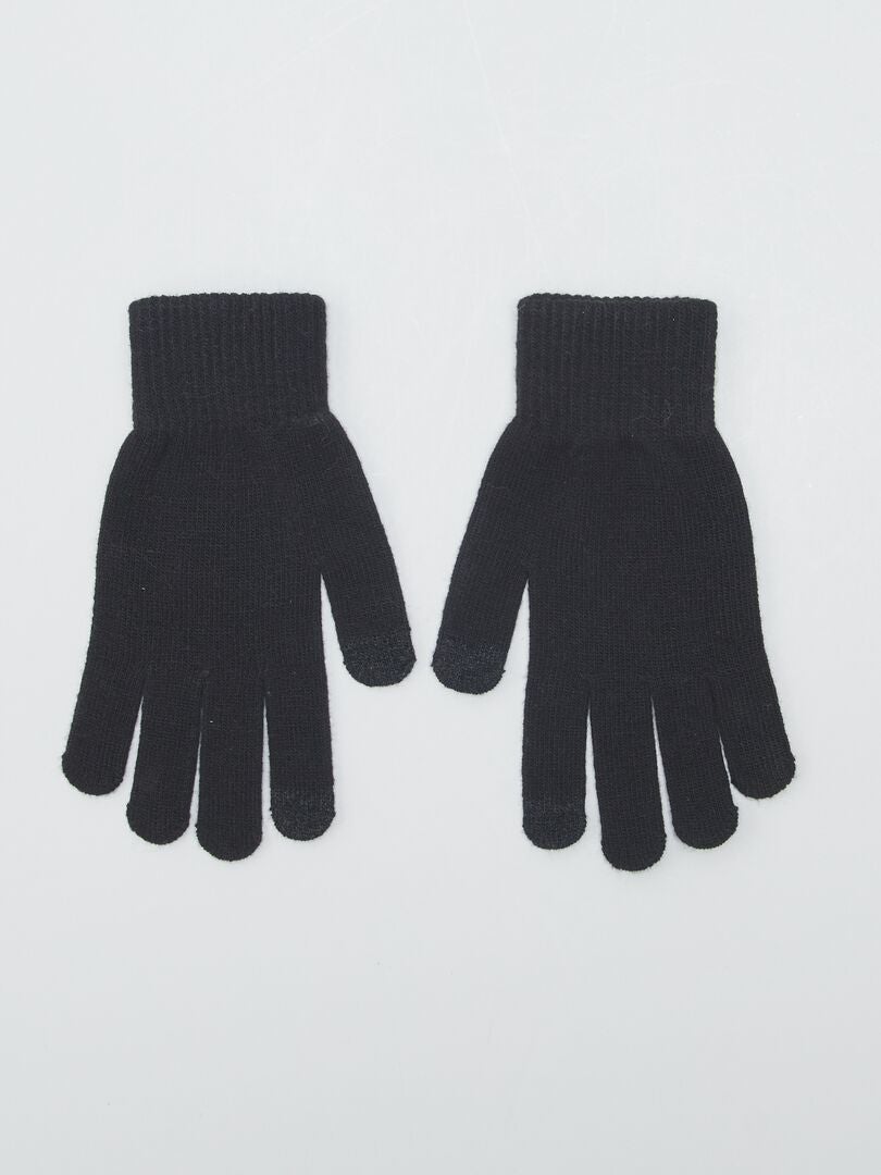 Pack de 2 pares de guantes táctiles GRIS - Kiabi