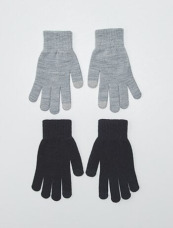 Pack de 2 pares de guantes táctiles - Kiabi