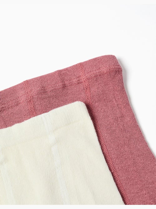 Pack de 2 pares de leotardos acanalados/jacquard - Kiabi