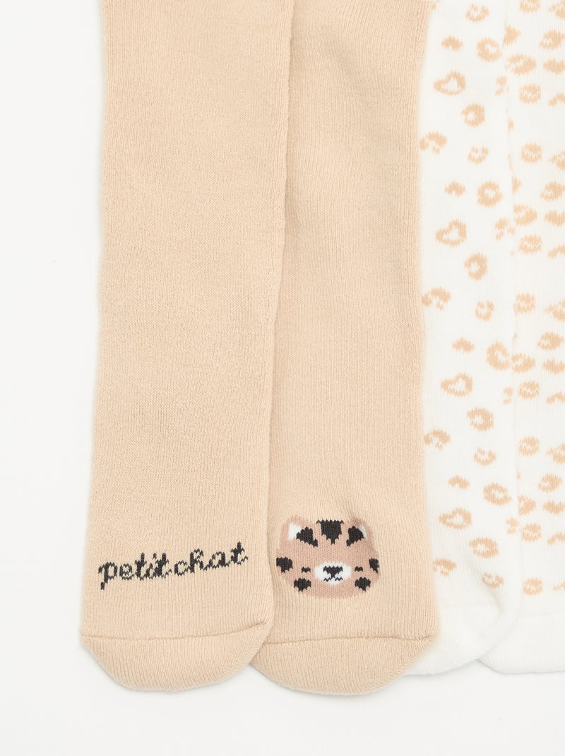 Pack de 2 pares de leotardos Beige - Kiabi