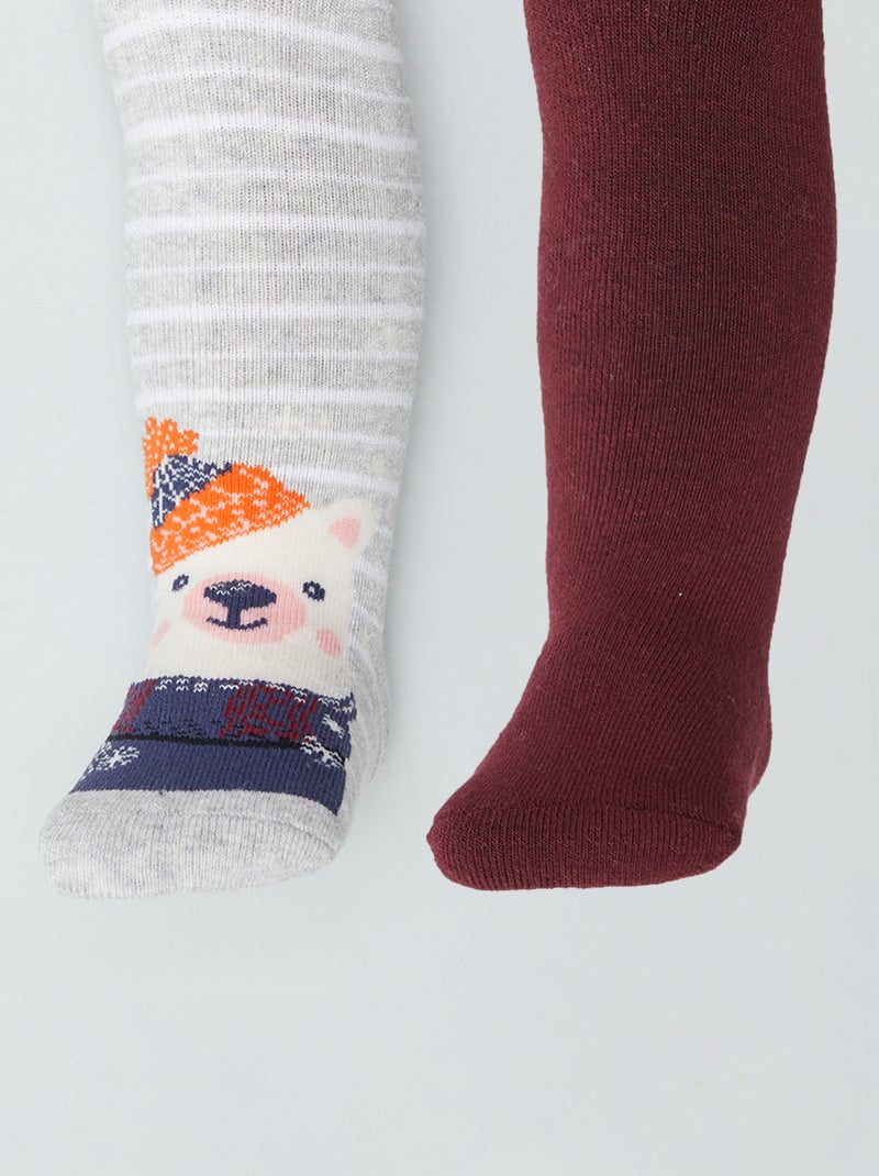 Pack de 2 pares de leotardos cálidos oso - Kiabi