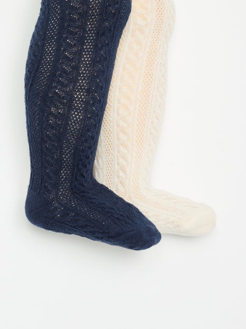 Pack de 2 pares de leotardos de punto fantasía - Kiabi