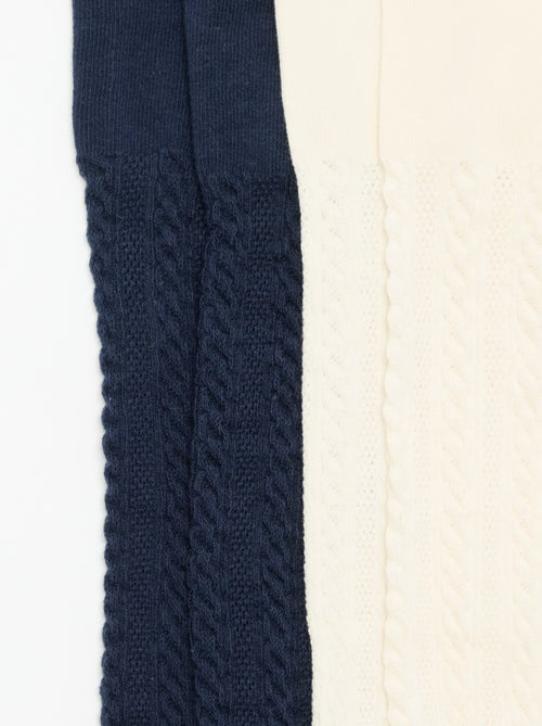 Pack de 2 pares de leotardos de punto fantasía - Kiabi