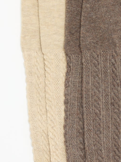 Pack de 2 pares de leotardos de punto fantasía - Kiabi Pack de 2 pares de leotardos de punto fantasía - Kiabi