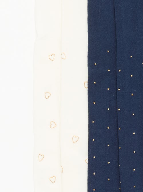 pack de 2 pares de leotardos ligeros con diseño - Kiabi