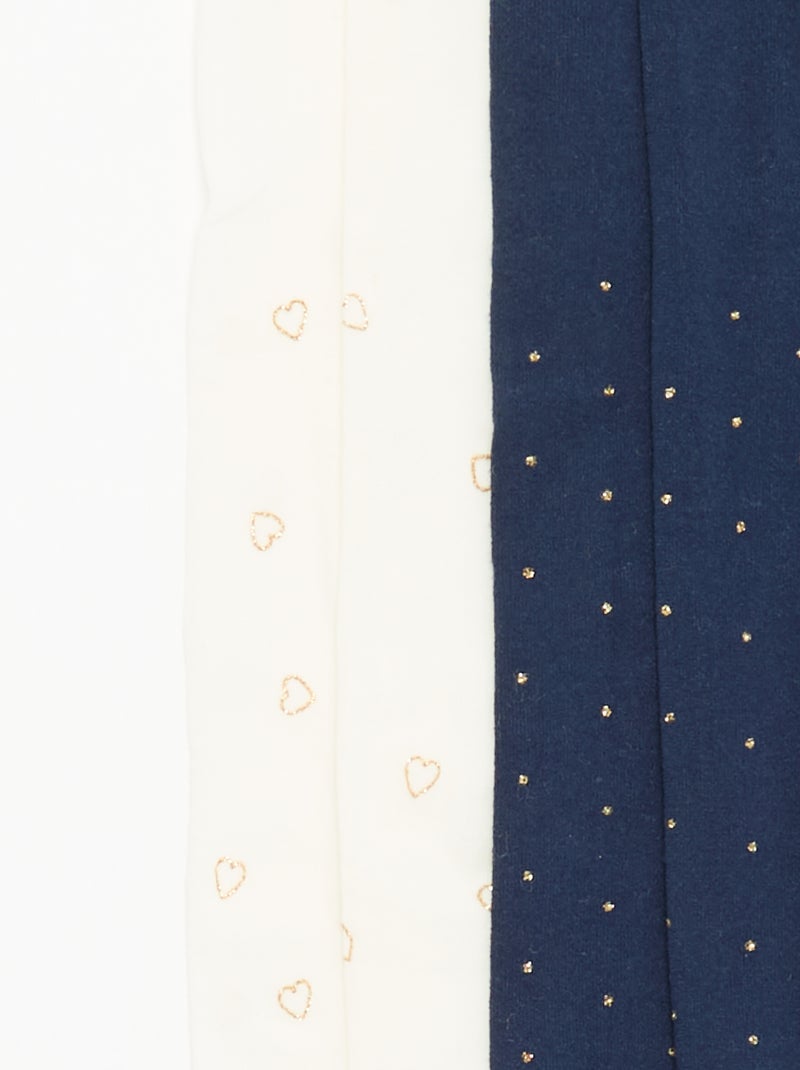 pack de 2 pares de leotardos ligeros con diseño Azul - Kiabi