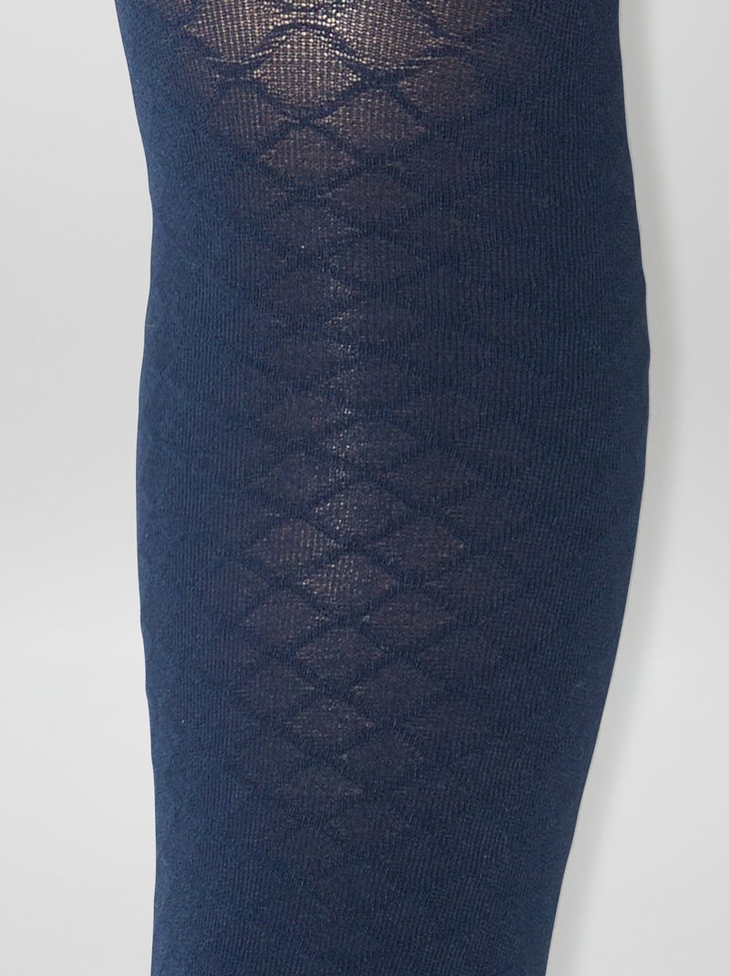 Pack de 2 pares de leotardos ligeros con diseño AZUL - Kiabi