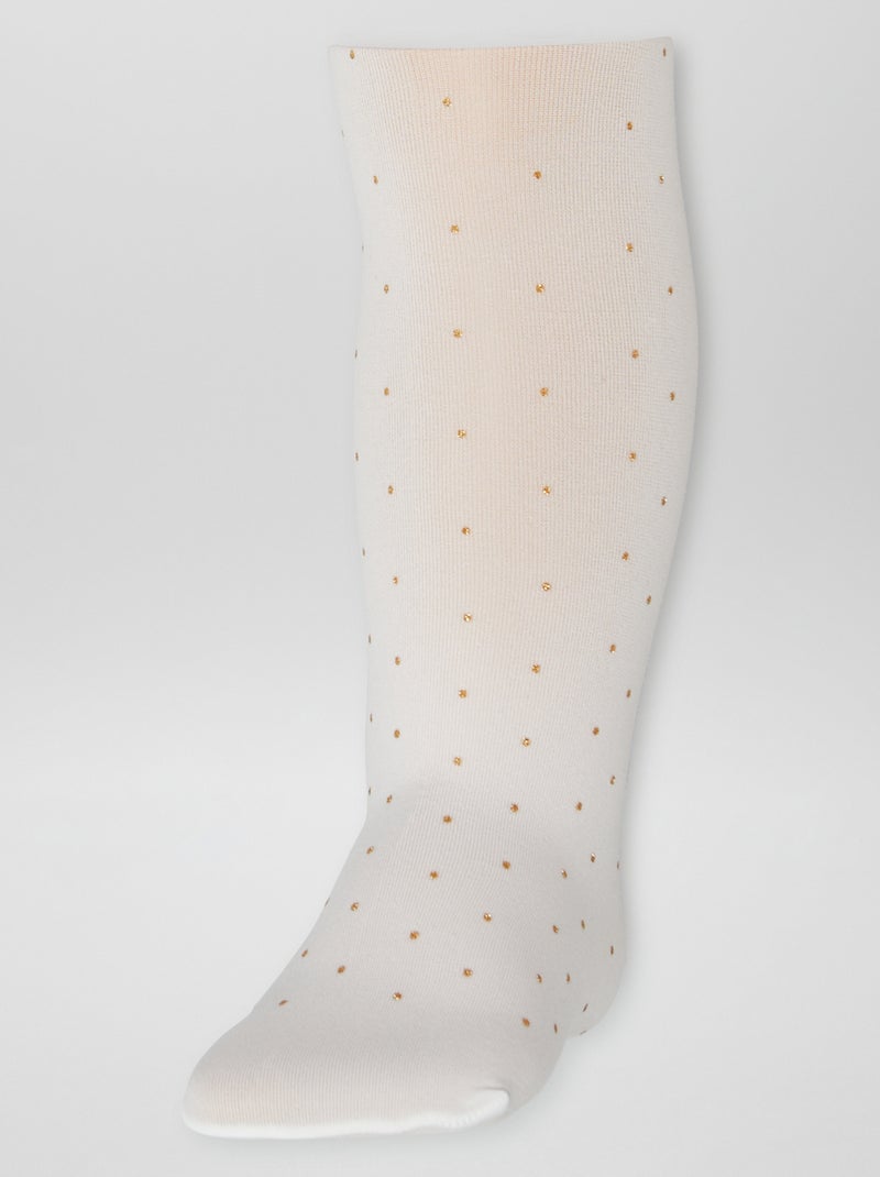 Pack de 2 pares de leotardos ligeros con diseño BLANCO - Kiabi