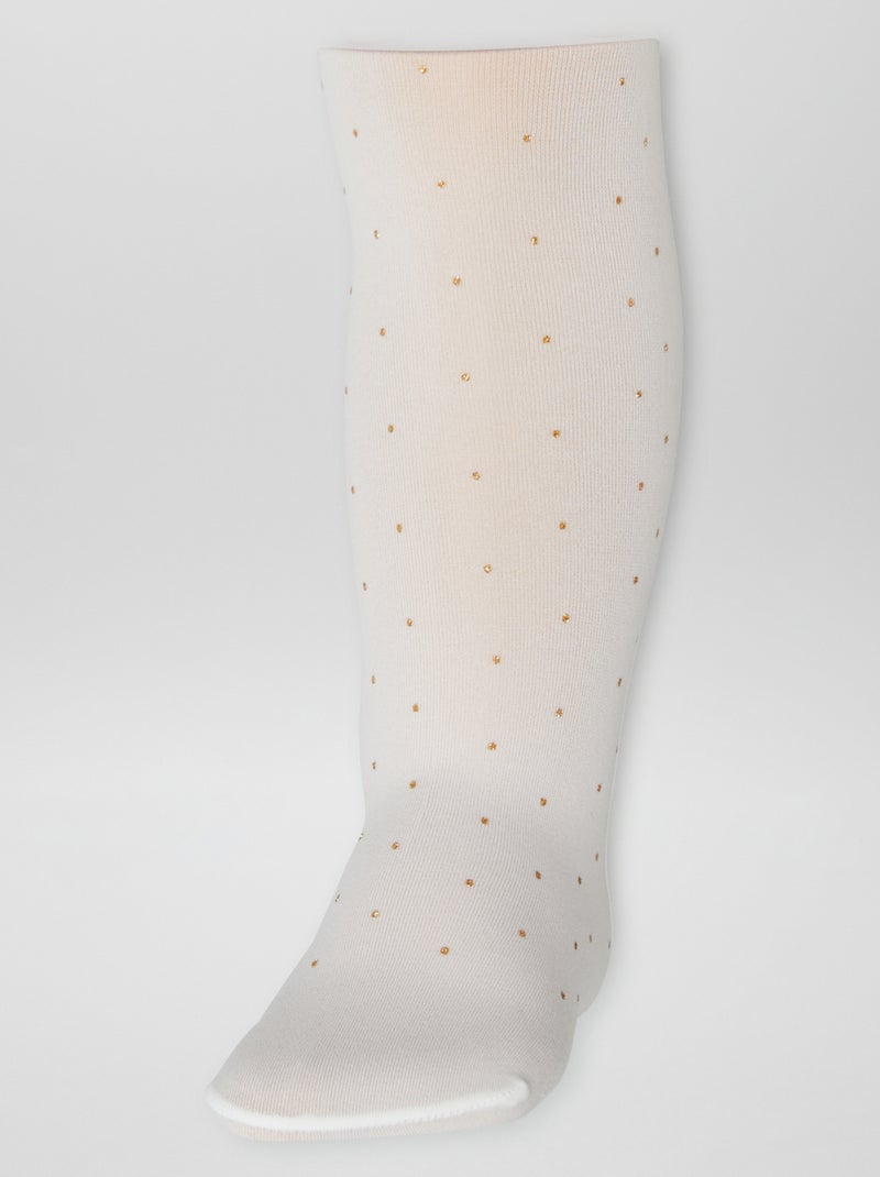 Pack de 2 pares de leotardos ligeros con diseño BLANCO - Kiabi