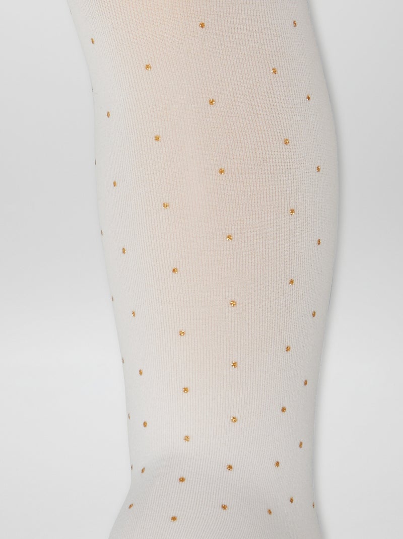 Pack de 2 pares de leotardos ligeros con diseño BLANCO - Kiabi