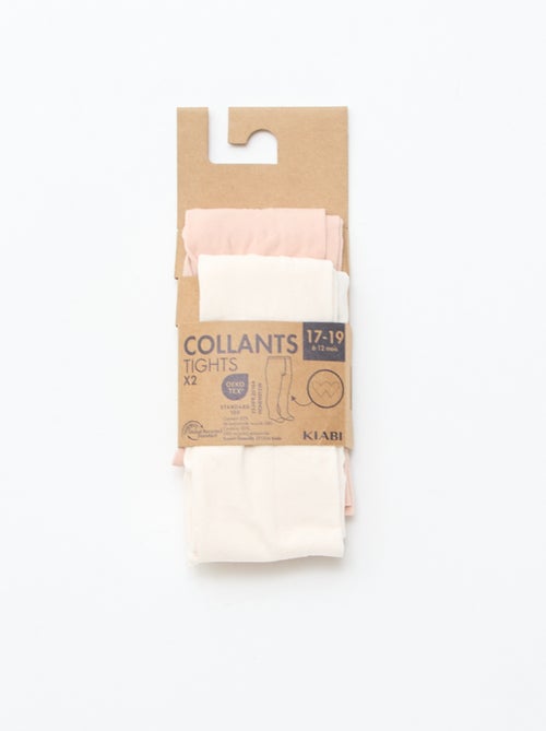 Pack de 2 pares de leotardos ligeros con diseño - Kiabi