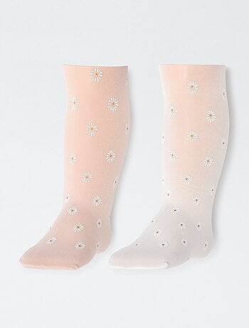 Pack de 2 pares de leotardos ligeros con diseño