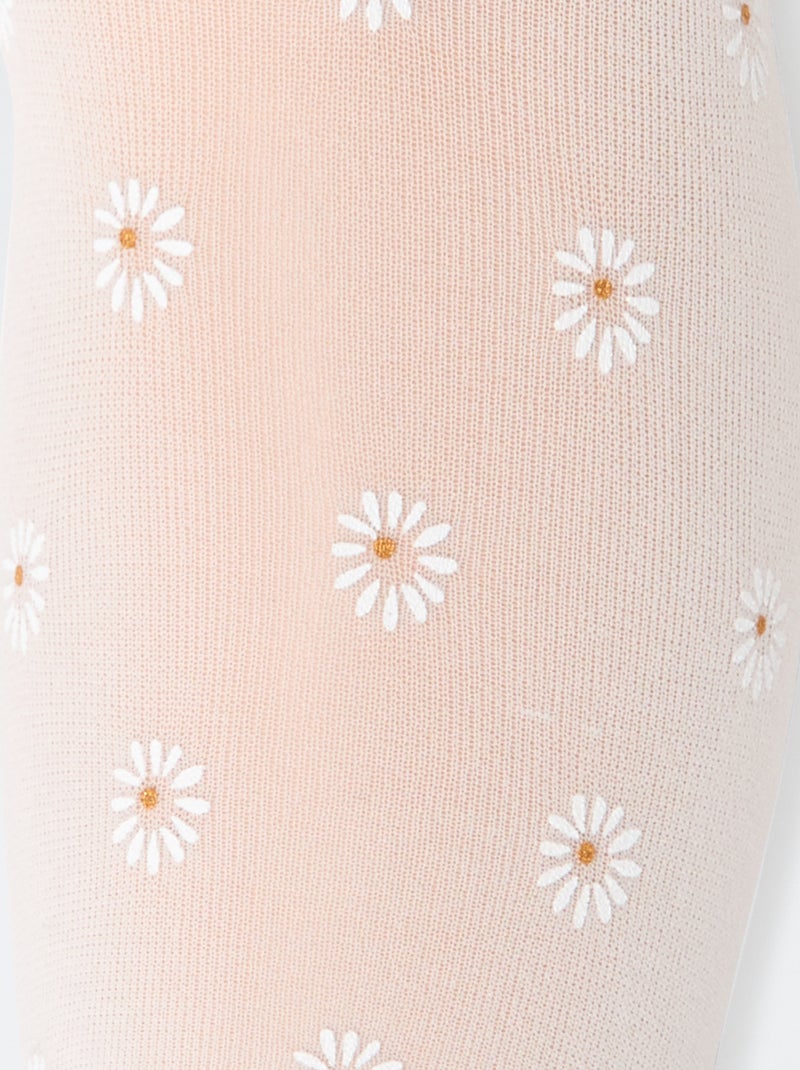 Pack de 2 pares de leotardos ligeros con fantasía Blanco - Kiabi