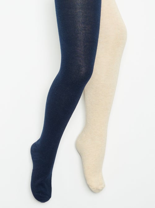 Pack de 2 pares de leotardos lisos - Kiabi