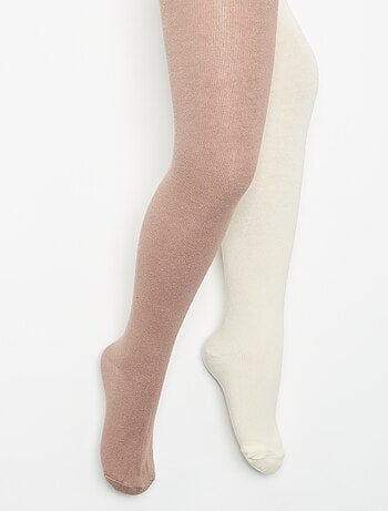 Pack de 2 pares de leotardos lisos
