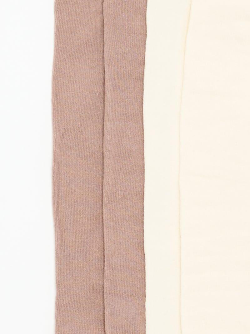 Pack de 2 pares de leotardos lisos Beige - Kiabi