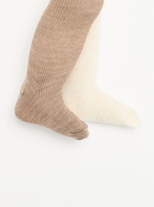 Pack de 2 pares de leotardos lisos - Kiabi