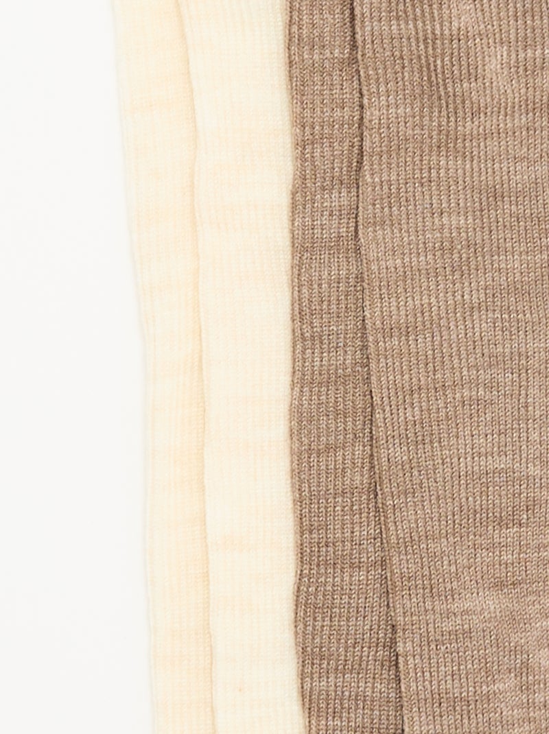 Pack de 2 pares de leotardos lisos Beige - Kiabi