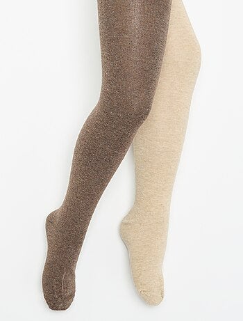 Pack de 2 pares de leotardos lisos