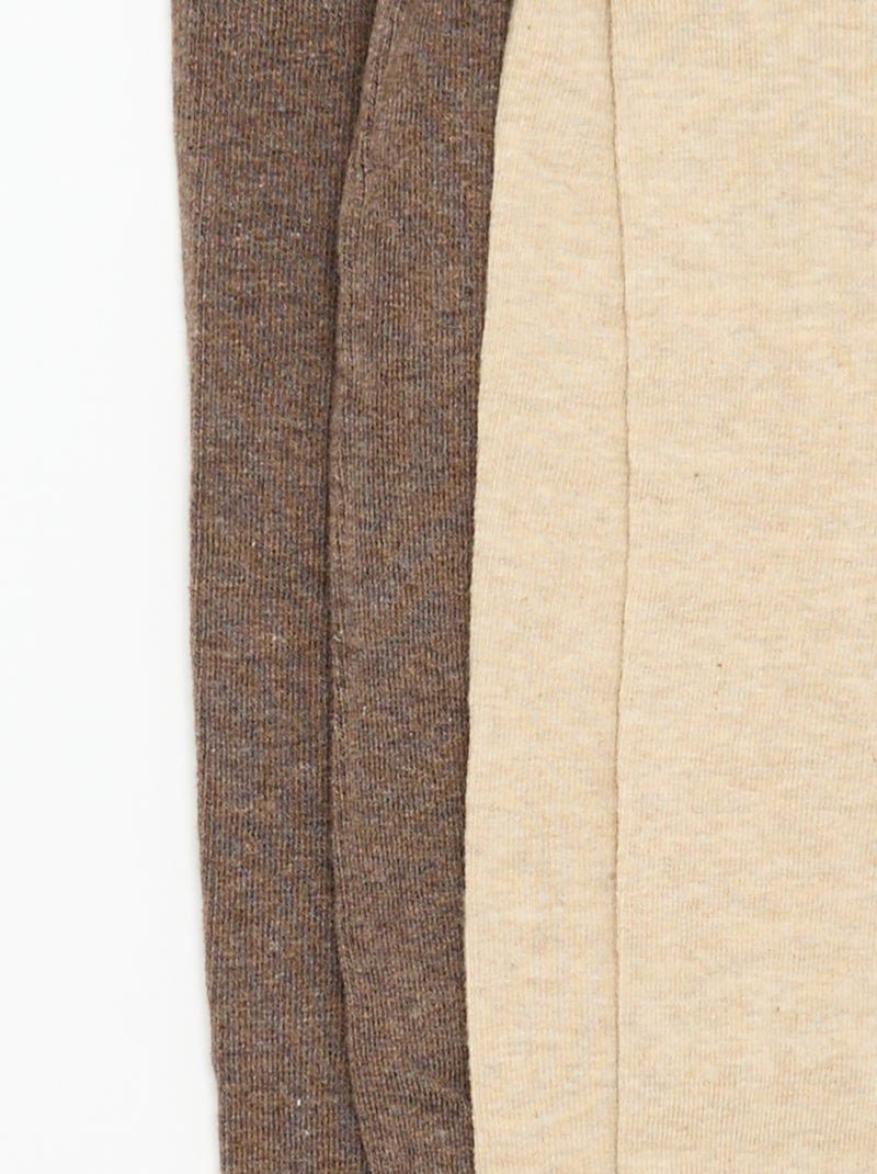 Pack de 2 pares de leotardos lisos Marron - Kiabi