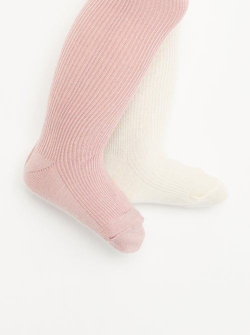 Pack de 2 pares de leotardos lisos - Kiabi