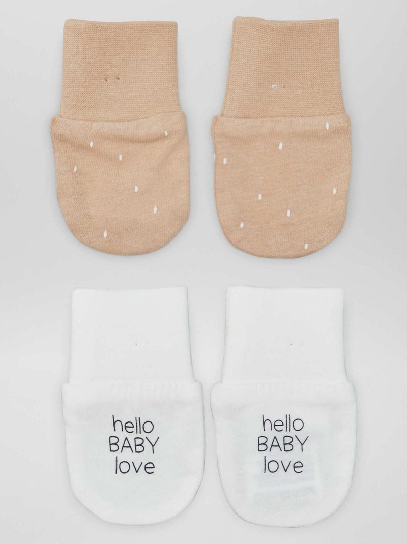 Pack de 2 pares de manoplas antiarañazos BEIGE - Kiabi