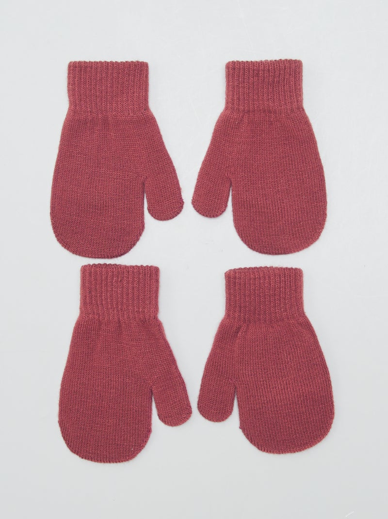 Pack de 2 pares de manoplas ROJO - Kiabi