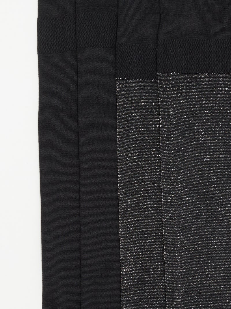 Pack de 2 pares de medias - 1 mate + 1 brillante Negro - Kiabi
