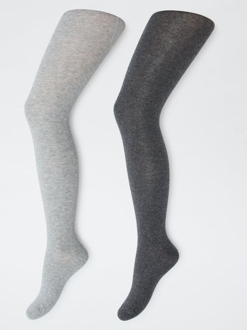 Pack de 2 pares de medias cálidas lisas - Kiabi