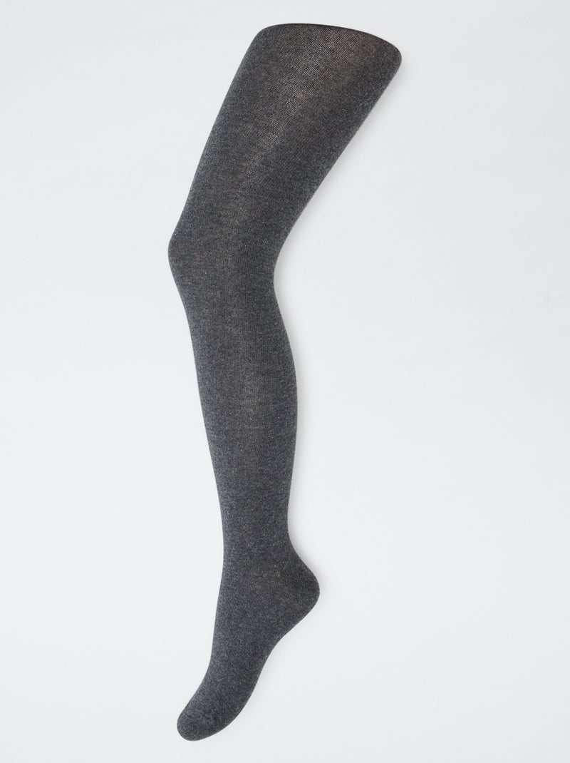 Pack de 2 pares de medias cálidas lisas Gris - Kiabi