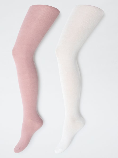 pack de 2 pares de medias cálidas lisas - Kiabi