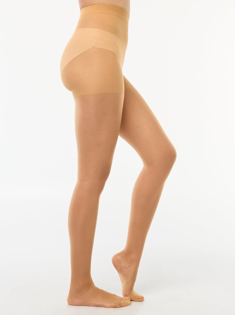 Pack de 2 pares de medias de gasa 8D BEIGE - Kiabi