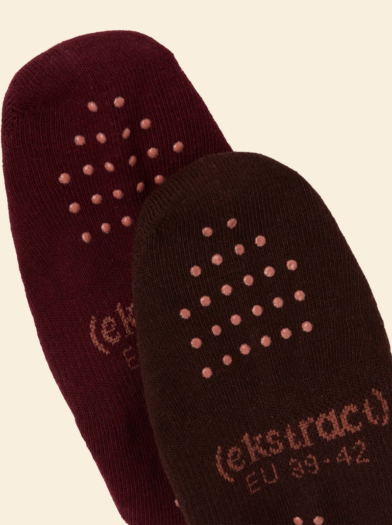 Pack de 2 pares de tobilleros de yoga - (ekstract) Marron - Kiabi