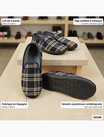 Pack de 2 pares de zapatillas de casa charentaises hombre ozabi