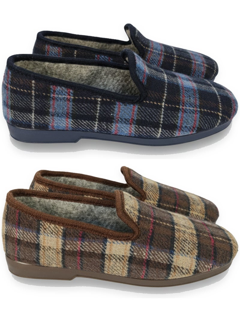 Pack de 2 pares de zapatillas de casa charentaises hombre ozabi Azul Marrón - Kiabi