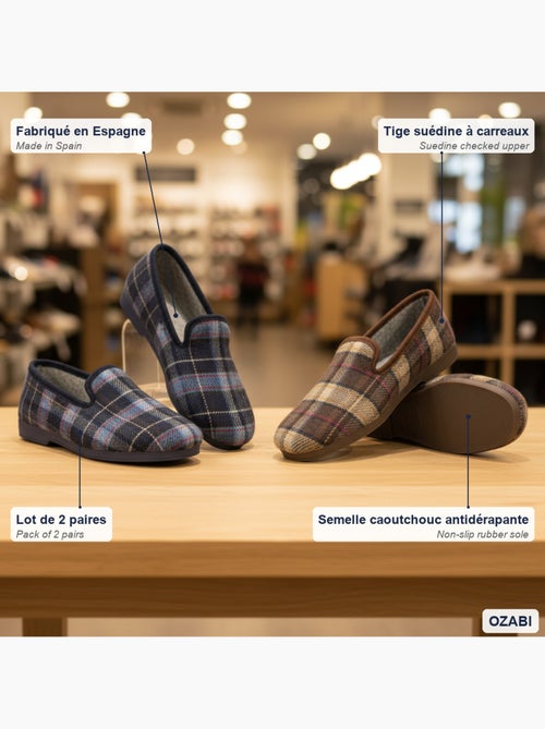Pack de 2 pares de zapatillas de casa charentaises hombre ozabi - Kiabi