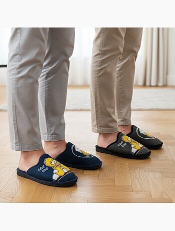 Pack de 2 pares zapatillas de casa mules hombre fantasía dibujos animados ozabi
