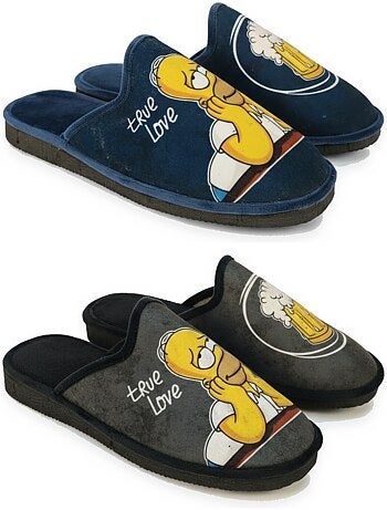 Pack de 2 pares zapatillas de casa mules hombre fantasía dibujos animados ozabi