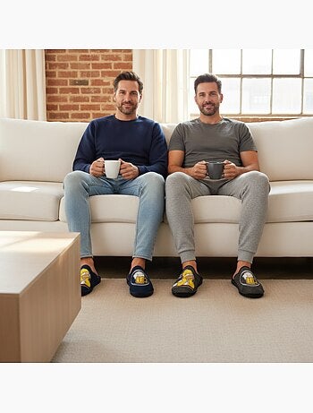 Pack de 2 pares zapatillas de casa mules hombre fantasía dibujos animados ozabi