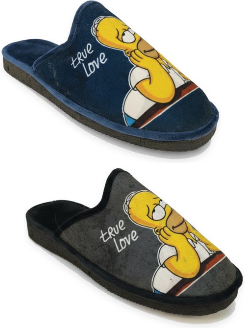 Pack de 2 pares zapatillas de casa mules hombre fantasía dibujos animados ozabi - Kiabi
