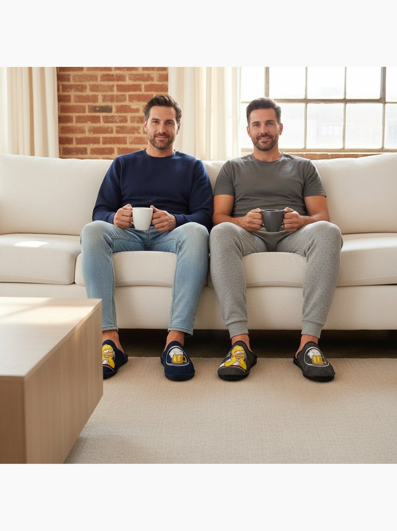 Pack de 2 pares zapatillas de casa mules hombre fantasía dibujos animados ozabi Azul gris - Kiabi