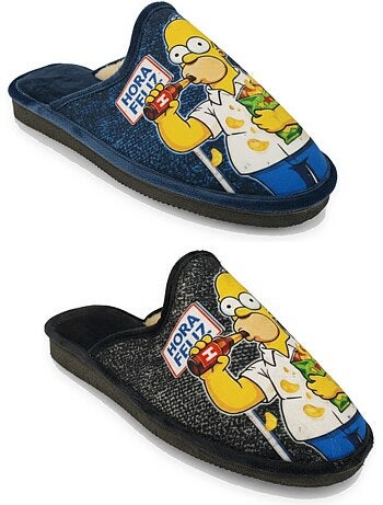 Pack de 2 pares zapatillas de casa mules hombre fantasía dibujos animados ozabi