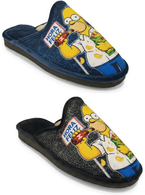 Pack de 2 pares zapatillas de casa mules hombre fantasía dibujos animados ozabi - Kiabi