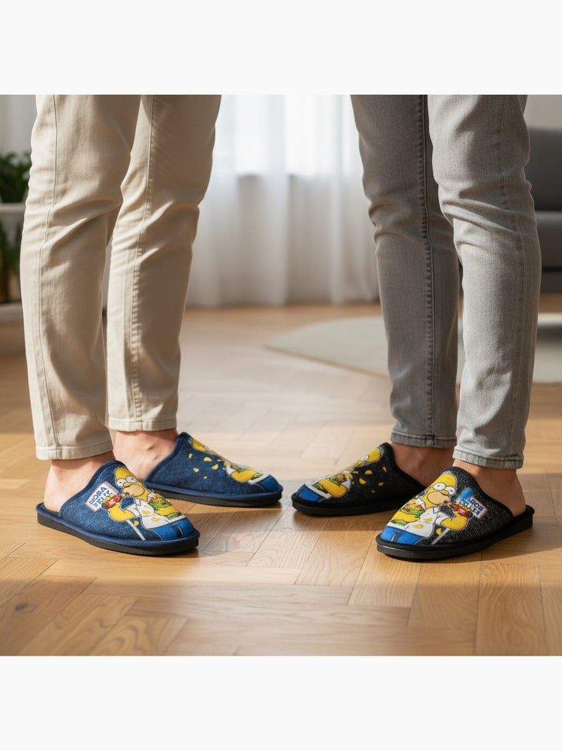 Pack de 2 pares zapatillas de casa mules hombre fantasía dibujos animados ozabi Azul Negro - Kiabi