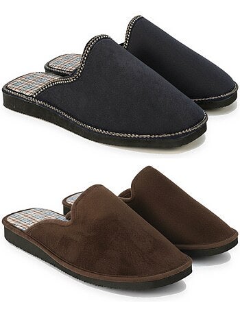 Pack de 2 pares zapatillas de casa mules hombre ozabi fabricadas en españa