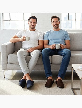 Pack de 2 pares zapatillas de casa mules hombre ozabi fabricadas en españa