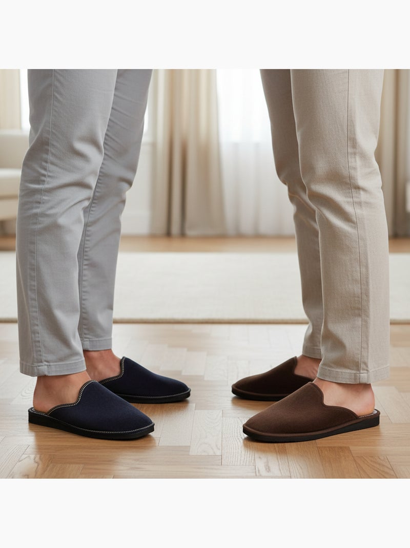 Pack de 2 pares zapatillas de casa mules hombre ozabi fabricadas en españa Azul Marrón - Kiabi