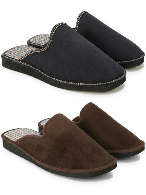 Pack de 2 pares zapatillas de casa mules hombre ozabi fabricadas en españa - Kiabi Pack de 2 pares zapatillas de casa mules hombre ozabi fabricadas en españa - Kiabi