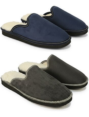 Pack de 2 pares zapatillas de casa mules hombre ozabi fabricadas en españa