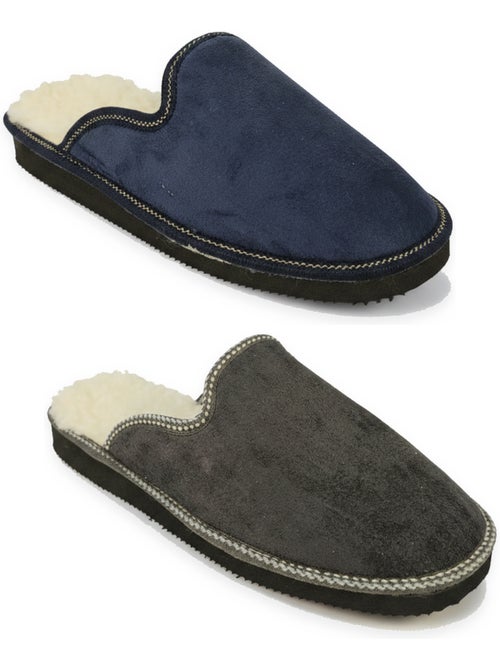 Pack de 2 pares zapatillas de casa mules hombre ozabi fabricadas en españa - Kiabi Pack de 2 pares zapatillas de casa mules hombre ozabi fabricadas en españa - Kiabi